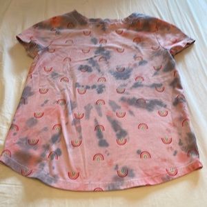 Girls rainbow tie dyed tee